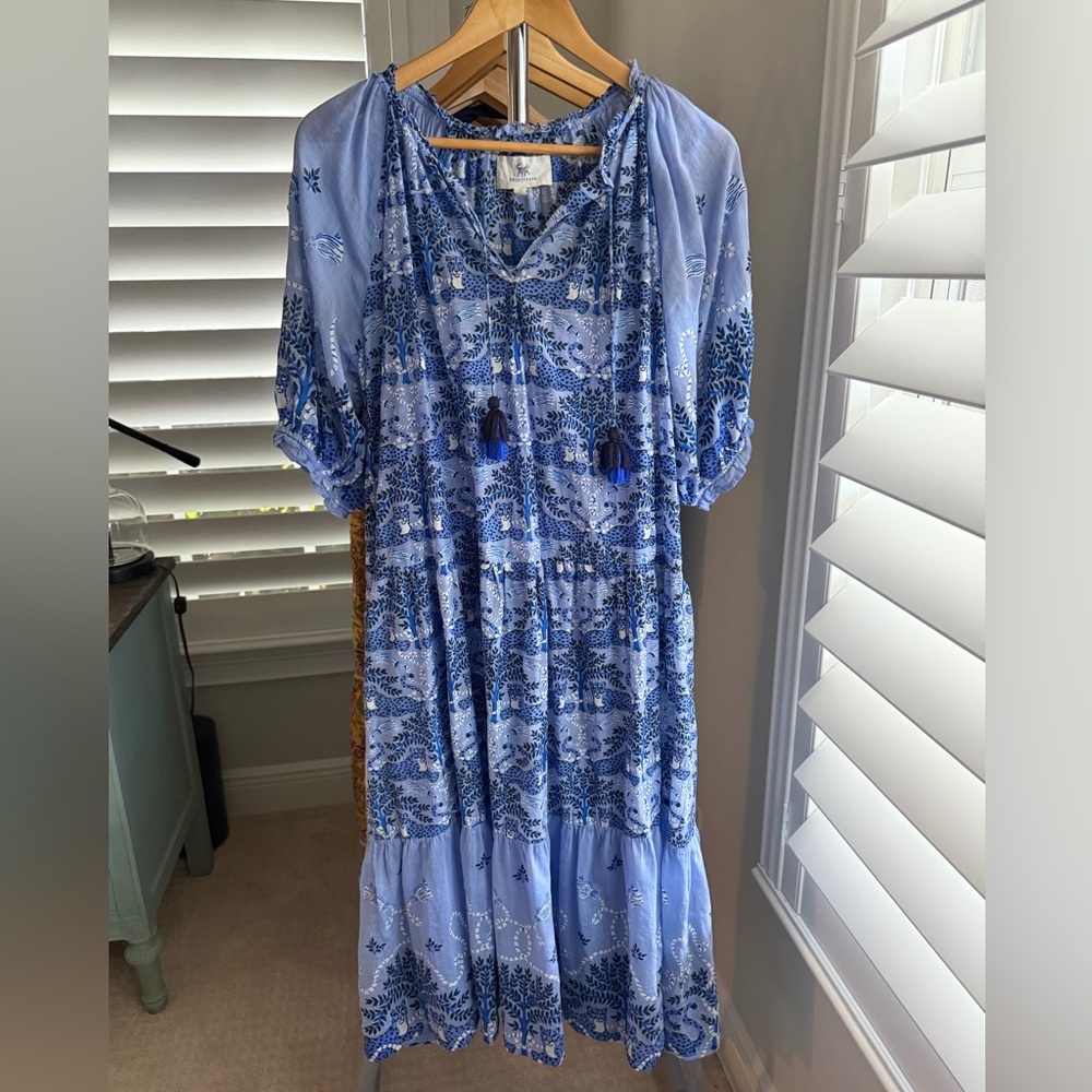 Printfresh Blue and White Maxi Dress